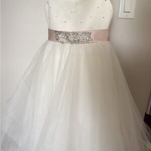 Joan Calabrese White and Pink Formal Dress